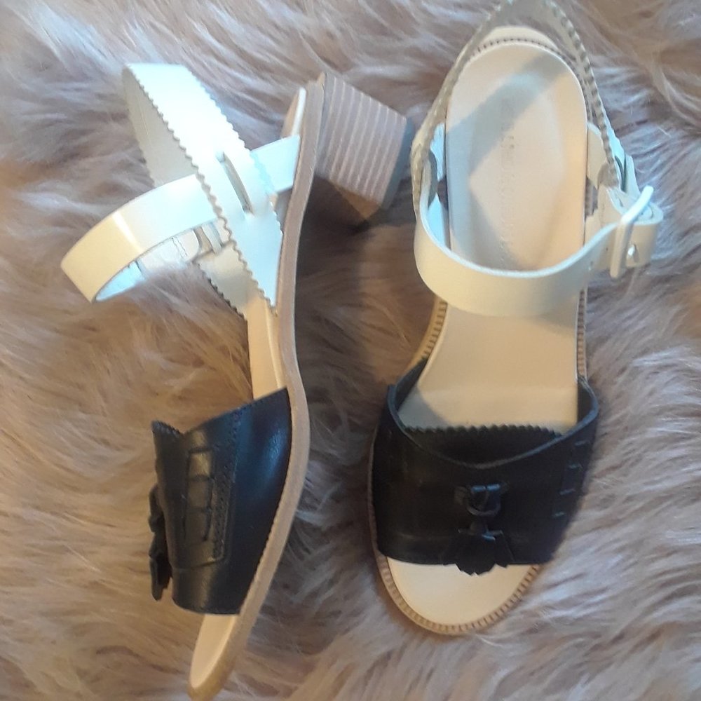 Black and White Leather Sandals Band Of Outsiders